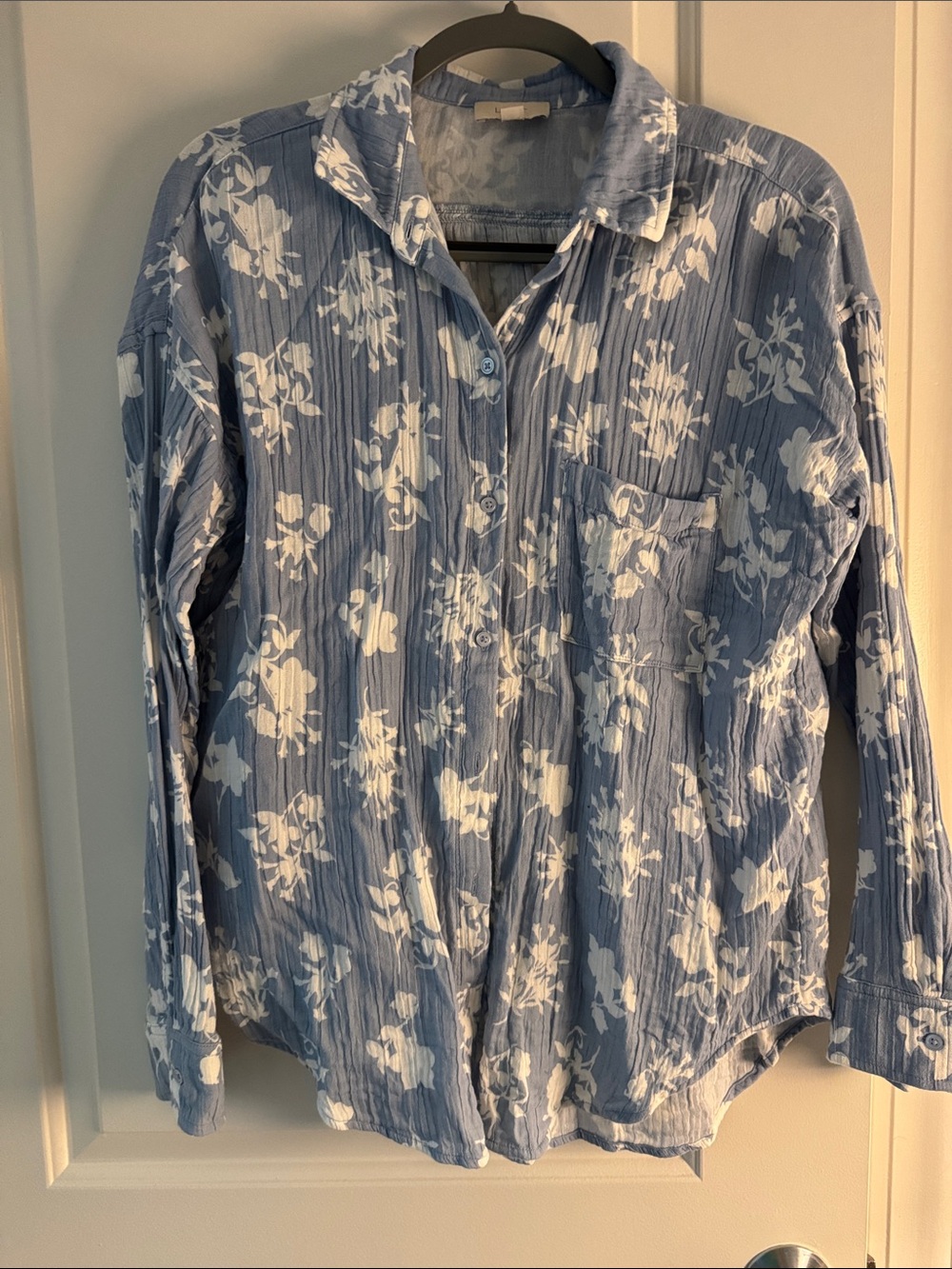 LOFT Outlet Light Blue Textured Top